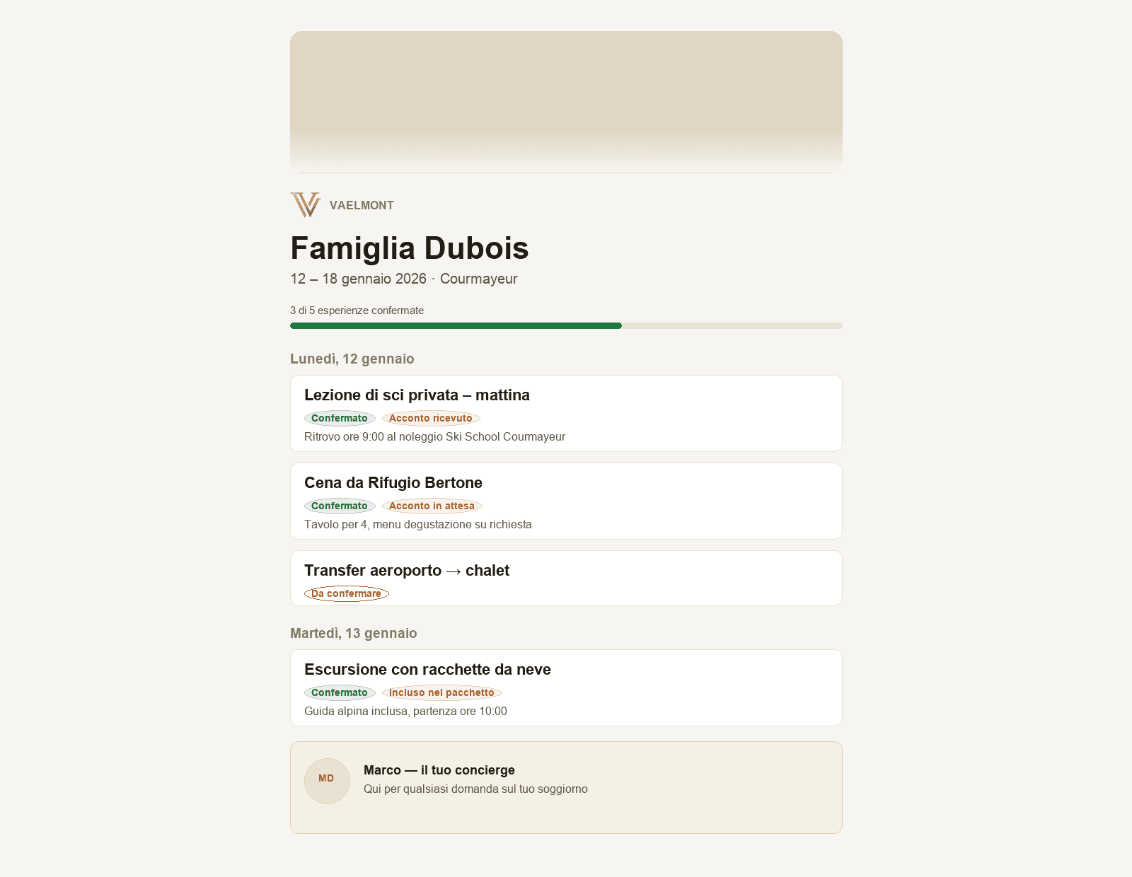 Itinerary preview